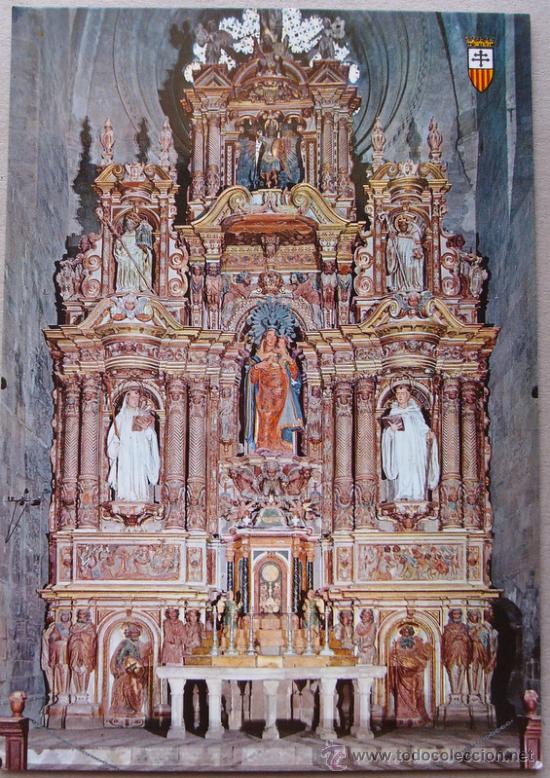 Postais: SANTAS CREUS MONASTERIO Altar Mayo y Retablo