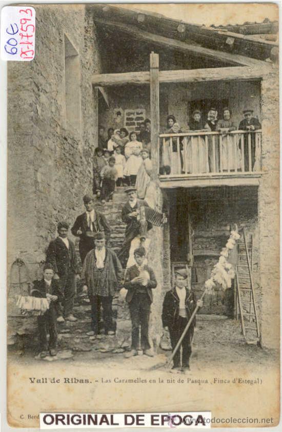 Postkarten: (PS-17593)POSTAL DE RIBAS-VALL.LAS CARAMELLES EN LA NIT DE PASQUA.FINCA D&acute;ESTEGAL