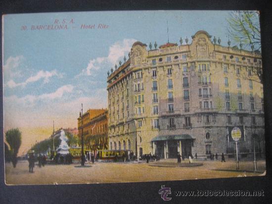 Postales: POSTAL SIN CIRCULAR DE BARCELONA,HOTEL RITZ. - Foto 1