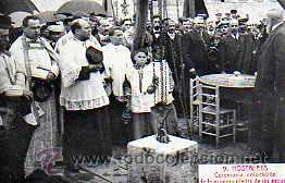 Postais: POSTAL HOSTALETS DE PIEROLA CEREMONIA COLOCACION DE LA PRIMERA PIEDRA DE LAS ESCUELAS
