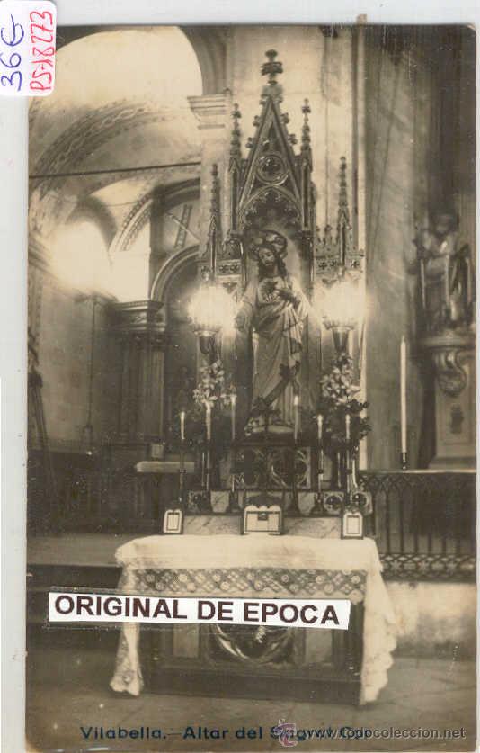Postkarten: (PS-18273)POSTAL FOTOGRAFICA DE VILABELLA(TARRAGONA)-ALTAR DEL SAGRAT COR