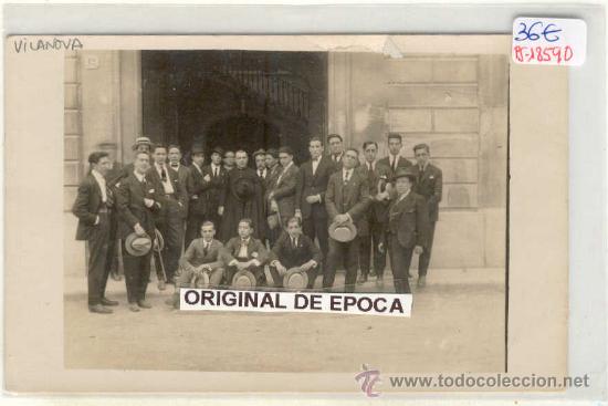 Postcards: (PS-18590)POSTAL FOTOGRAFICA DE VILANOVA I GELTRU-SALIDA DEL HOTEL IDEAL