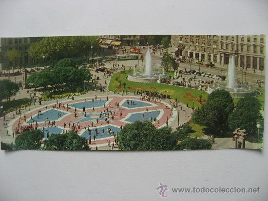 Postales: POSTAL PANORAMICA DE LA PLAZA DE CATALU&Ntilde;A,BARCELONA.MEDIDAS.24 x 10 Cm.SIN CIRCULAR.