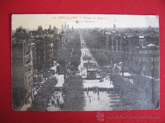 Postales: BARCELONA - PASEO DE GRACIA - Foto 1