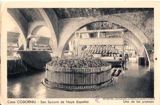 Postkarten: TARJETA POSTAL DE LAS BODEGAS CODORNUI. SAN SADURNI DE NOYA, UNA DE LAS PRENSAS.