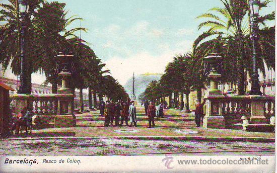 Postales: barcelona paseo de colon - Foto 1