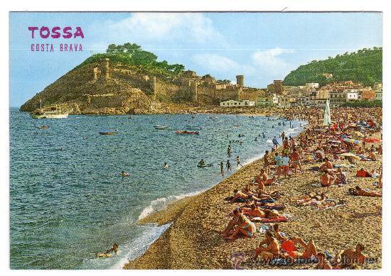 Postales: TOSSA DE MAR. LA MEDIEVAL MURALLA Y SU PLAYA - Foto 1
