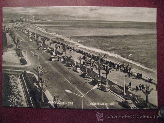 Postales: BARCELONA PASEO MARITIMO ESCRITA EN 1961,SIN CIRCULAR. - Foto 1