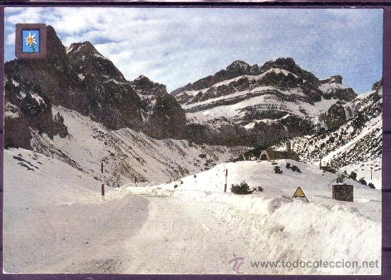 Postales: POSTAL  DE PUERTO DE MONTA&Ntilde;A, PODRIA SER EN LOS PIRINEOS, ES DE LA COLECCION IMAG. ESC. DE ORO N&ordm; 25