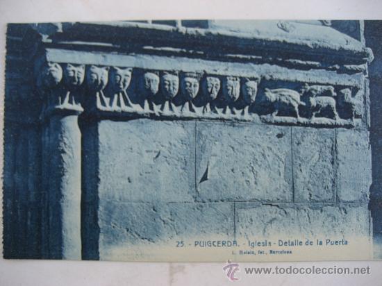 Postales: Puigcerda. N&ordm; 25. Iglesia. Detalle de la Puerta. L.Roisin. Postal sin circular