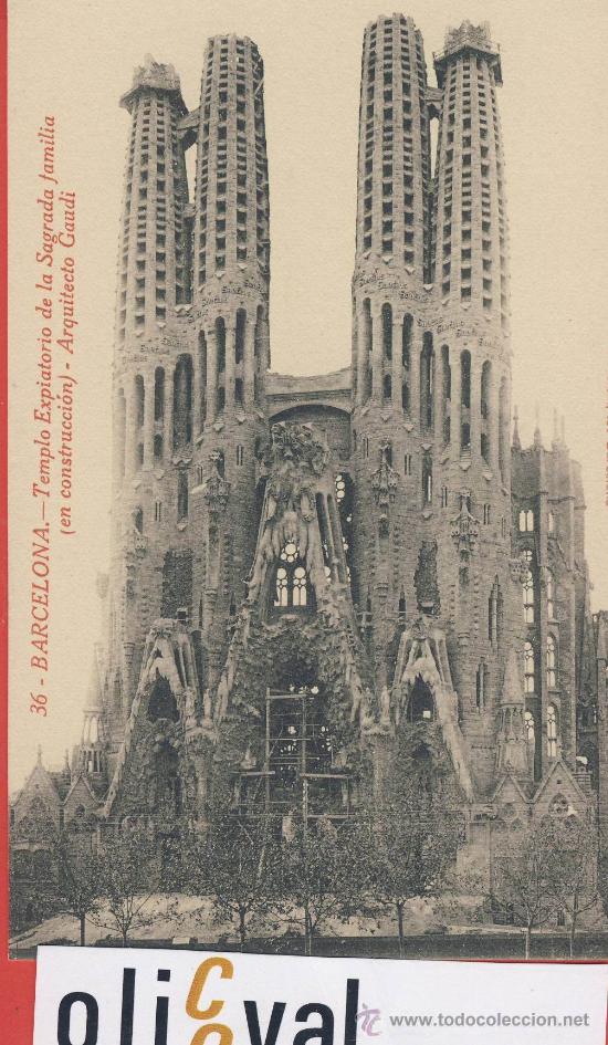Postales: 36.Barcelona-templo expiotri de la sagrafa familia en  obras del arquitecto  gaudi-fot.Roisin -P436