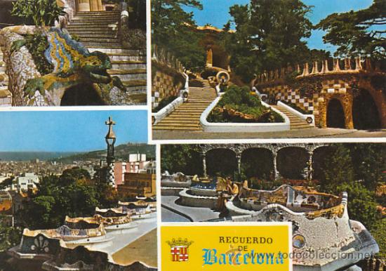 Postales: Barcelona. Parque Guell (gaudi). - Foto 1