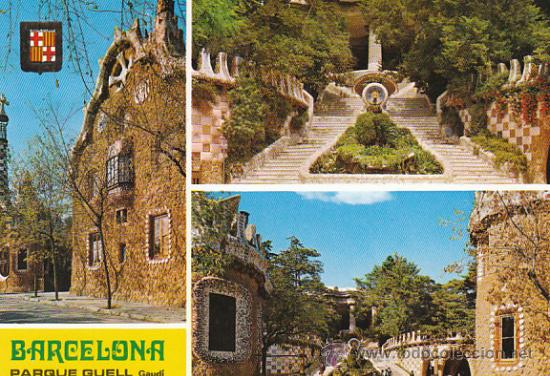 Postales: Barcelona. Parque Guell (gaudi). - Foto 1