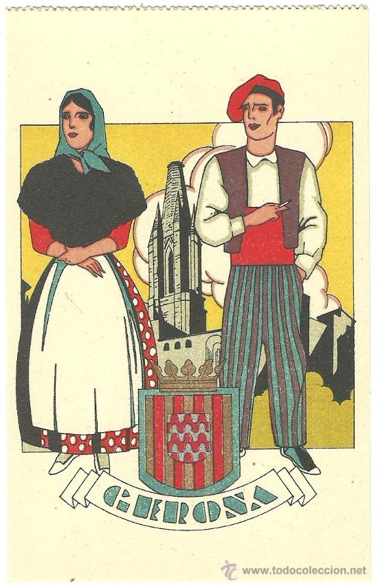 Postales: TARJETA POSTAL GERONA  - TIPOS - Foto 1