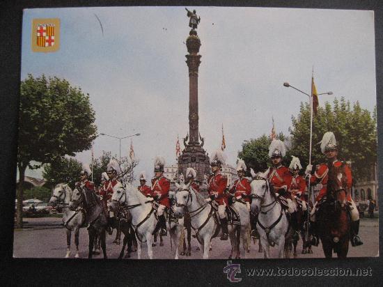 Postales: SECCION MONTADA DE LAPOLICIA MUNICIPAL DEL AYUNTAMIENTO DE BARCELONA CON UNIFORME DE GRAN GALA.COLON