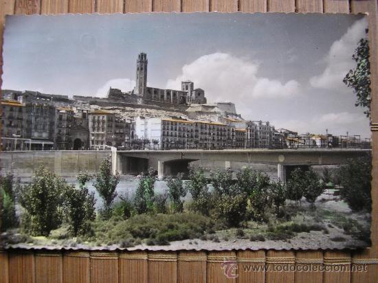 Postales: POSTAL LERIDA VISTA PARCIAL PUENTE SOBRE EL RIO SEGRE PINTADA ED. SICILIA