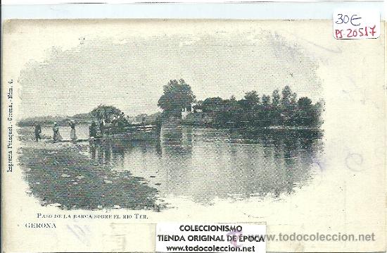 Postkarten: (PS-20517)POSTAL DE GERONA-PASEO DE LA BARCA SOBRE EL RIO TER
