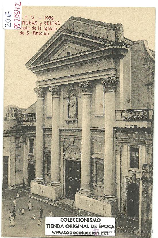 Postkarten: (PS-20542)POSTAL DE VILLANUEVA Y GELTRU-FACHADA DE LA IGLESIA DE S.ANTONIO