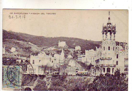 Postales: barcelona - avenida del tibidabo. - Foto 1