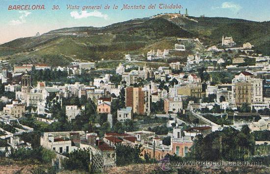 Postais: TARJETA POSTAL ESPA&Ntilde;A ANTIGUA 1.939, N&ordm; 30, VISTA GENERAL DE LA MONTA&Ntilde;A DEL TIBIDABO