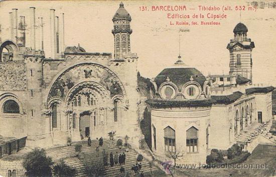 Postais: TARJETA POSTAL ESPA&Ntilde;A ANTIGUA 1.939, N&ordm; 131,BARCELONA,TIBIDABO(ALT. 532 M.), EDIFICIOS DE LA C&Uacute;SPIDE