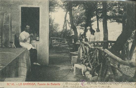 Postcards: LA GARRIGA. FUENTE DE BALSELLS. CIRCULADA EN 1913.