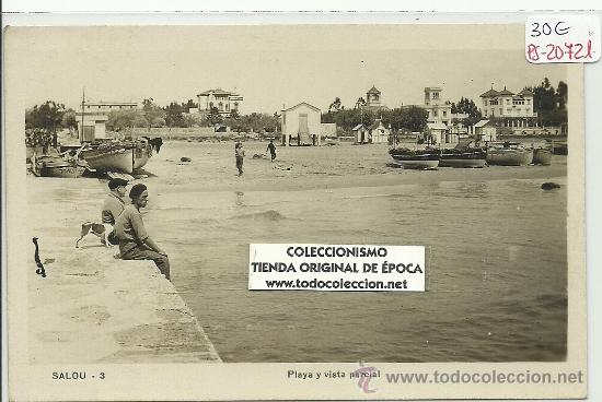 Postkarten: (PS-20721)POSTAL FOTOGRAFICA DE SALOU(TARRAGONA)-PLAYA Y VISTA PARCIAL
