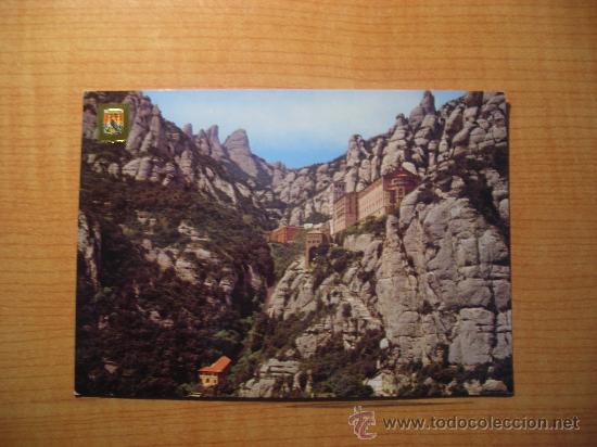 Postais: POSTAL MONTSERRAT MONESTIR I FUNICULAR A LA SANTA COVA ESCRITA