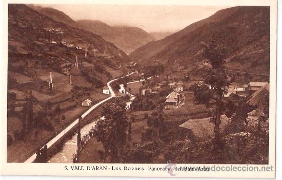 Cartoline: TARJETA POSTAL DE LERIDA. N&ordm; 5. VALL D ARAN. LES BORDES. PANORAMA DEL BAIX-ARAN. FOT. SILVI GORDO.