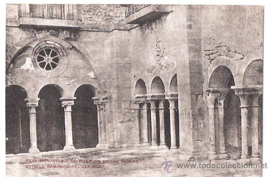 Postkarten: TARJETA POSTAL DE LERIDA. REAL MIONASTERIO DE VALLBONA DE LAS MONJAS. DETALLE ROMANICO DEL CLAUSTRO.