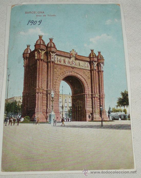 Postales: barcelona arco del triunfo 1909 - Foto 1