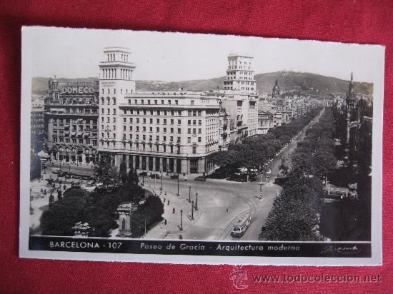 Postales: BARCELONA - PASEO DE GRACIA - Foto 1