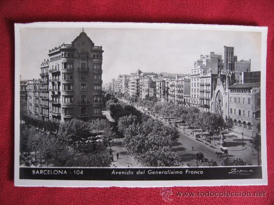 Postales: BARCELONA - AVENIDA DEL GENERALISIMO - Foto 1