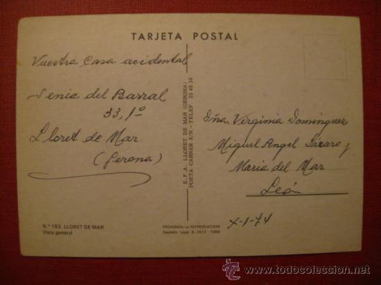 Postales: GERONA .LLORET DE MAR.-   REF .  AH - 007 - Foto 2