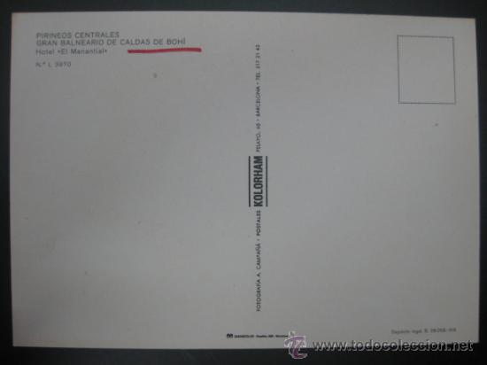 Postales: CALDAS DE BOHI, LERIDA - REF.: S-38 - Foto 2
