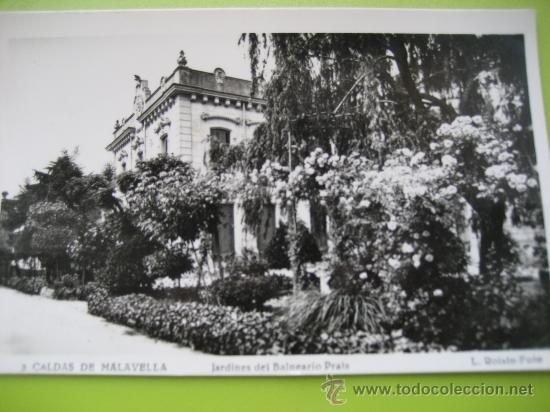 Postales: Caldas de Malavella. N&ordm; 3 Jardines del Balneario Prats. L.Roisin. Circulada 1957