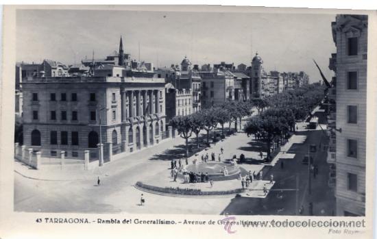 Postales: Tarragona : Rambla del Generalisimo - Foto 1