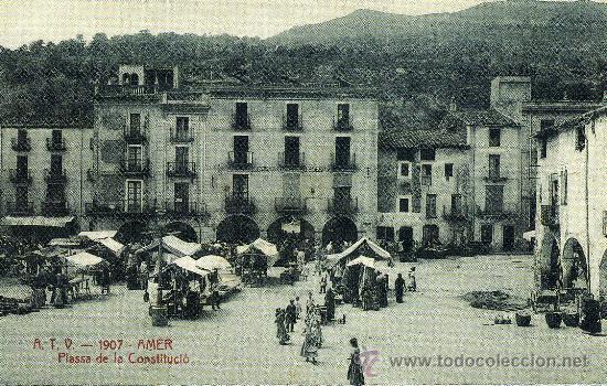 Postales: PLA&Ccedil;A DE LA CONSTITUCI&Oacute; AMER COL.LECCI&Oacute; GIRONA, POSTALS PER AL RECORD II - Foto 1
