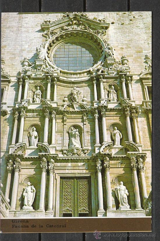 Postales: GERONA. FACHADA DE LA CATEDRAL - Foto 1