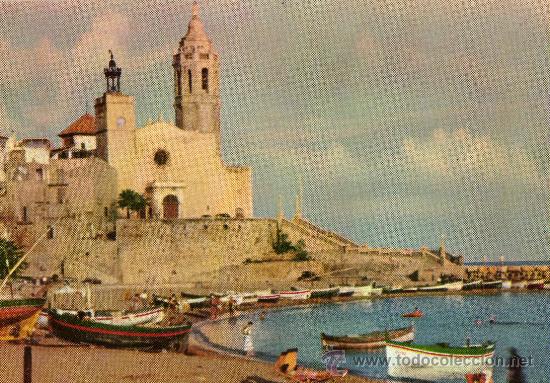 Postales: SITGES N&ordm; 156 LA IGLESIA SIN CIRCULAR COMO NUEVA - Foto 1