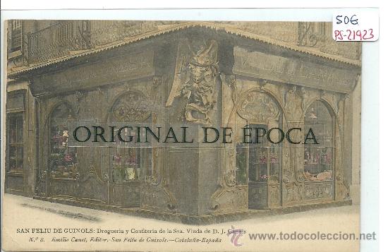 Postkarten: (PS-21923)POSTAL DE SAN FELIU DE GUIXOLS-DROGUERIA Y CONFITERIA DE LA SRA.VIUDA DE D.J.CANALS