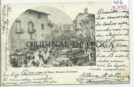Postkarten: (PS-21915)POSTAL DE VICH-FERIA DE MAYO.MERCADO DE BUEYES