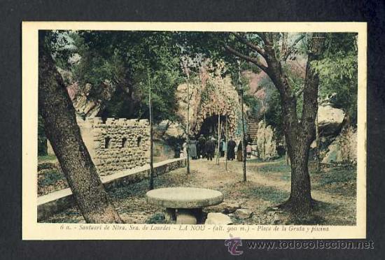 Postales: Postal de LA NOU DE BERGUED&Agrave;: Santuari de Lourdes: Pla&ccedil;a de la gruta i piscina (Roisin num.6 a)