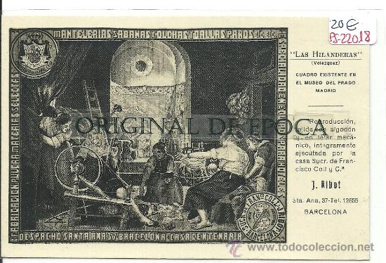 Postcards: (PS-22018)POSTAL PUBLICITARIA DE BARCELONA-FABRICACION MATERIAS SELECTAS J.RIBOT
