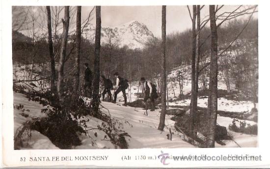 Cartoline: TARJETA POSTAL DE SANTA FE DEL MOTSENY. (ALTURA 1130 M) CAMINO DE SANTA FE. N&ordm; 52. EDIC. J. RIERA.