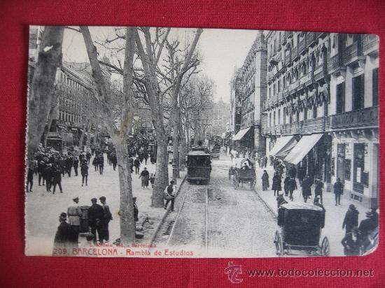 Postales: BARCELONA - RAMBLA DE ESTUDIOS - Foto 1