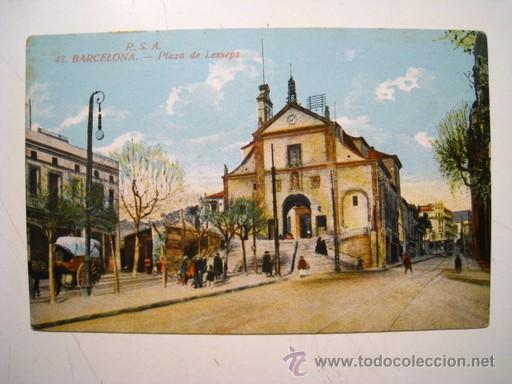 Postales: BARCELONA: PLAZA DE LESSEPS - Foto 1