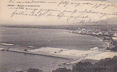 Postales: POSTAL ROSAS MUELLE EN CONSTRUCCION - Foto 1