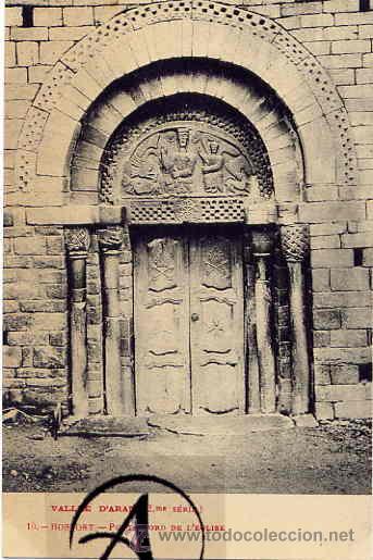 Postales: Valle de Aran. Bossost. Porte de l'eglise.