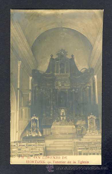 Postales: Postal de SANT LLOREN&Ccedil; D' HORTONS: Interior de l' Esgl&eacute;sia. Fotografica antiga (Ed.JB num.10)